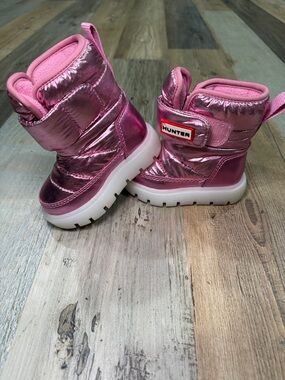Hunter girls Metallic Pink Snow Boot